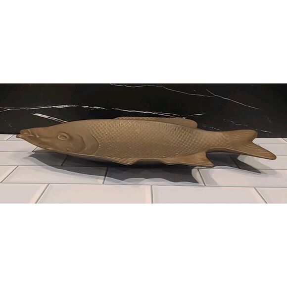 VTG Solid Brass Fish Tray Plate Trinket Coastal Cabin Home Décor Heavy 13½"x 7" - Picture 7 of 9